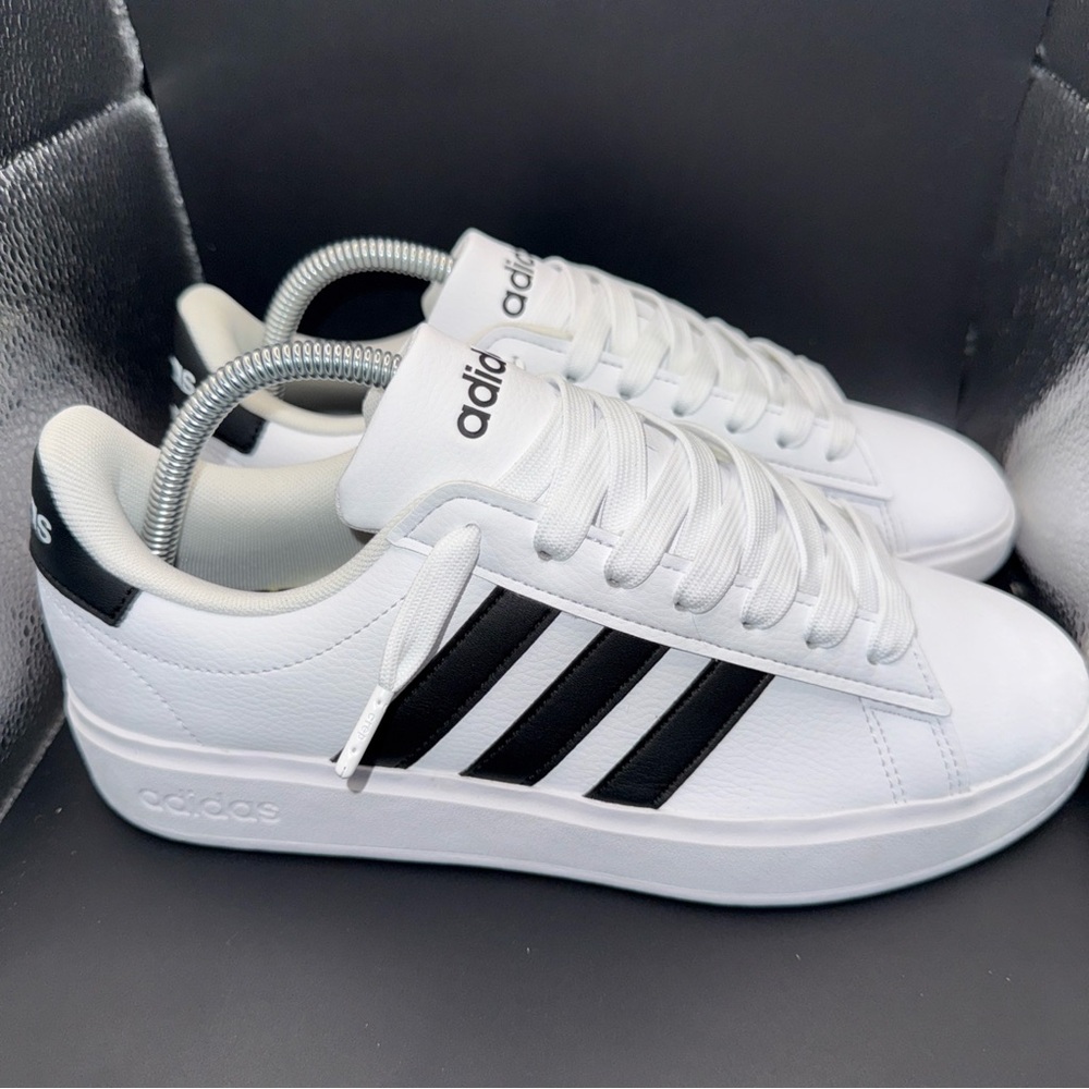 Size 8.5 - adidas Grand Court 2.0 White Black Women GW9214, No Box, Clean, 10/10 - Picture 5 of 10